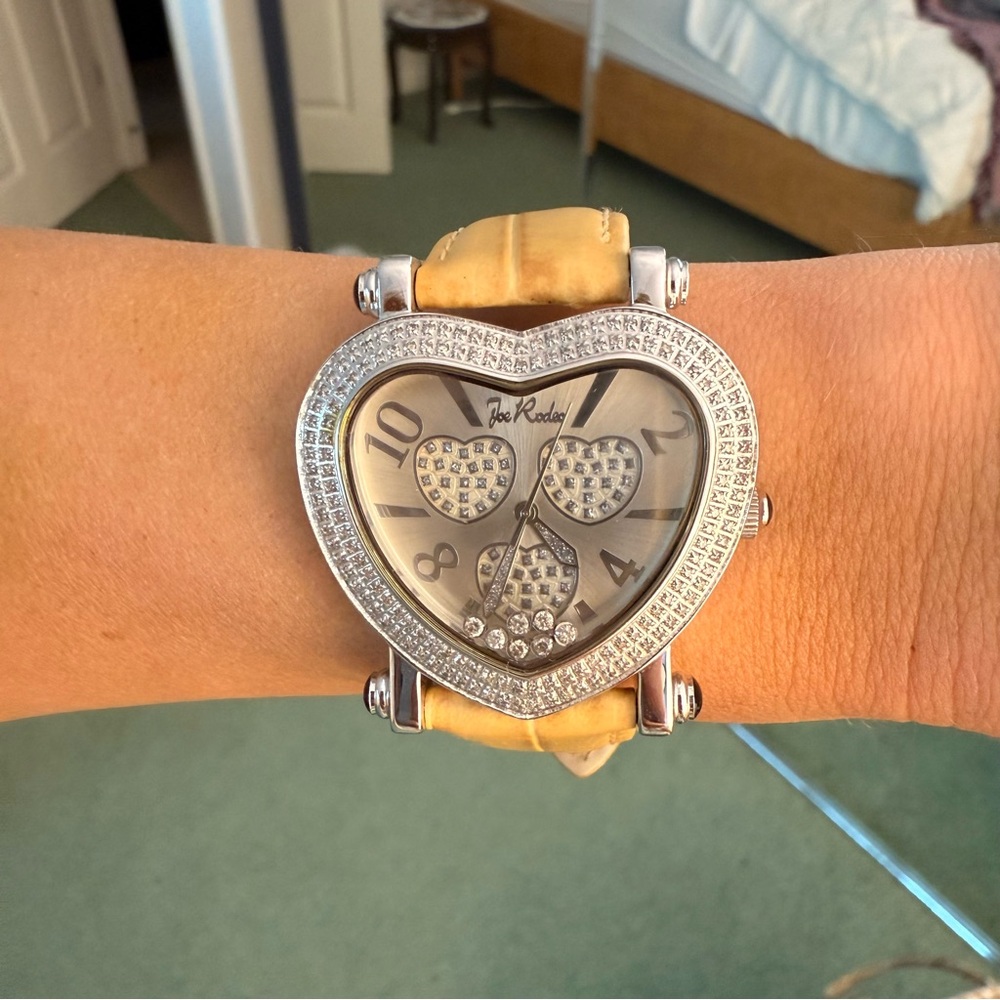 Joe Rodeo Jojo Moving Hearts Love .75ct Diamond Watch Floating Stones JH01481